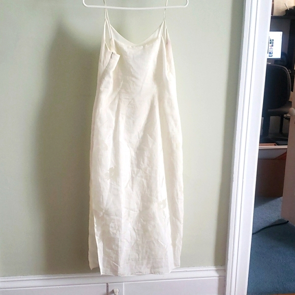 White Maxi Dress with Faint Floral Print - Picture 2 of 9